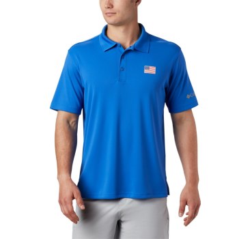 Columbia PFG Fish Series, Polo Azules Para Hombre | 369815-GFT